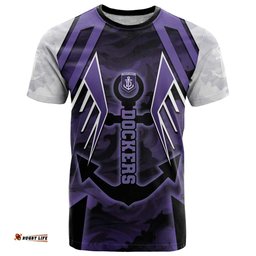 Custom Fremantle Football T Shirt Dockers Anchor Sporty Style DT05