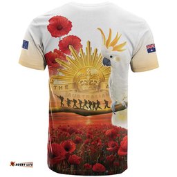 Australia Cockatoo ANZAC Day T Shirt Lest We Forget LT05