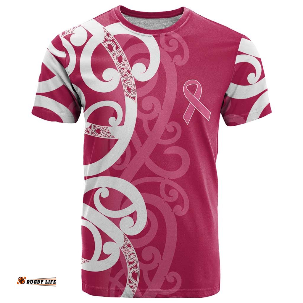 Breast Cancer Awareness Maori T Shirt Koru Kowhaiwhai LT7