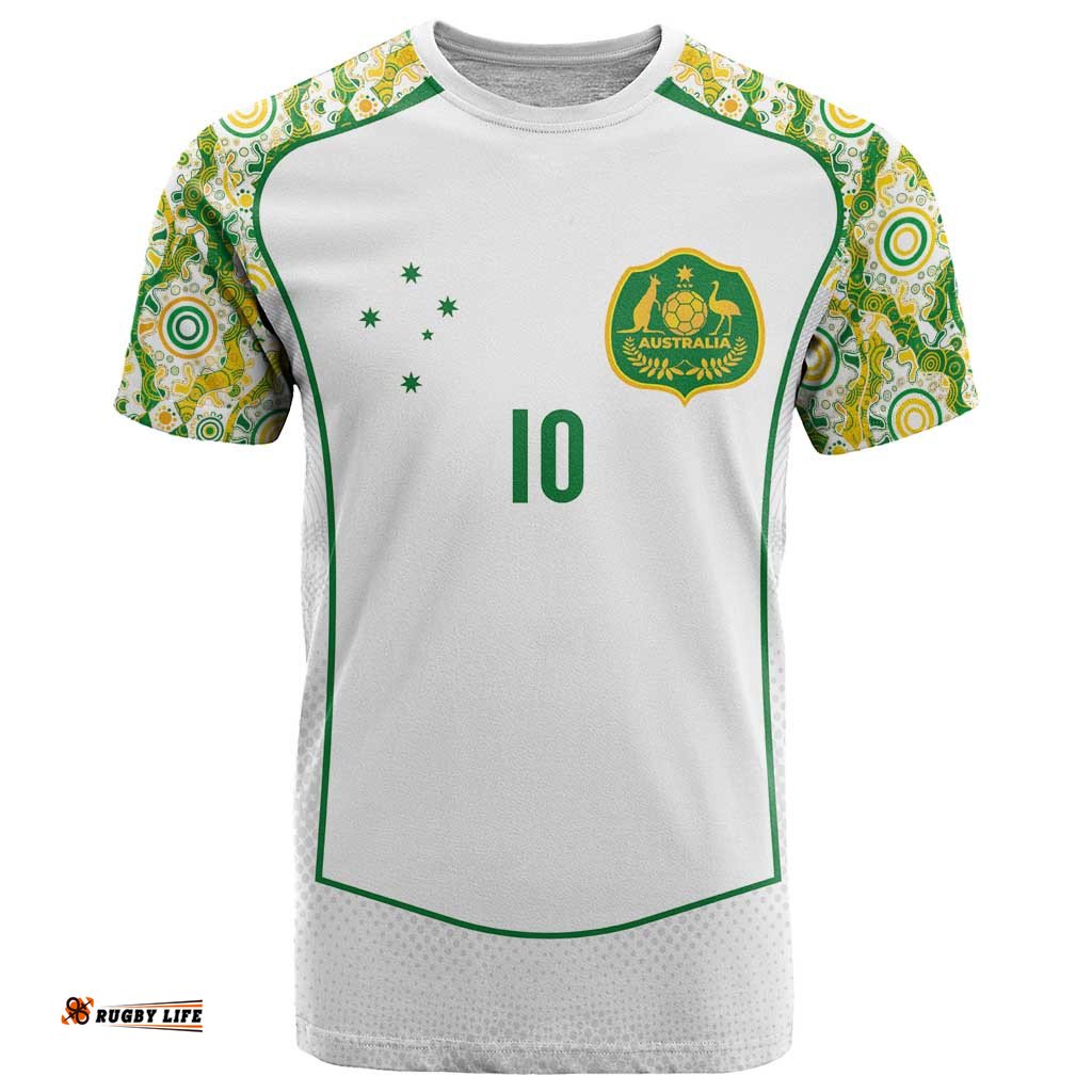Custom Australia Football T Shirt Aboriginal Pattern Sporty Style-White Color LT03
