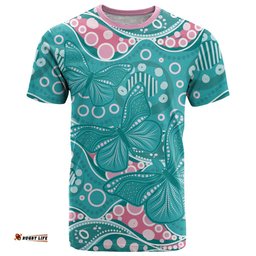 Australia Hereditary Cancer Awareness T Shirt Aboriginal Butterflies LT7