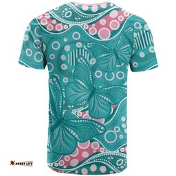 Australia Hereditary Cancer Awareness T Shirt Aboriginal Butterflies LT7