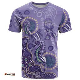 Australia Epilepsy Awareness T Shirt Aboriginal Purple Ribbon with Seahorse LT7