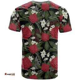 Australia Waratah Flannel Flower T Shirt Aussie Native Flowers Seamless Stylized LT14
