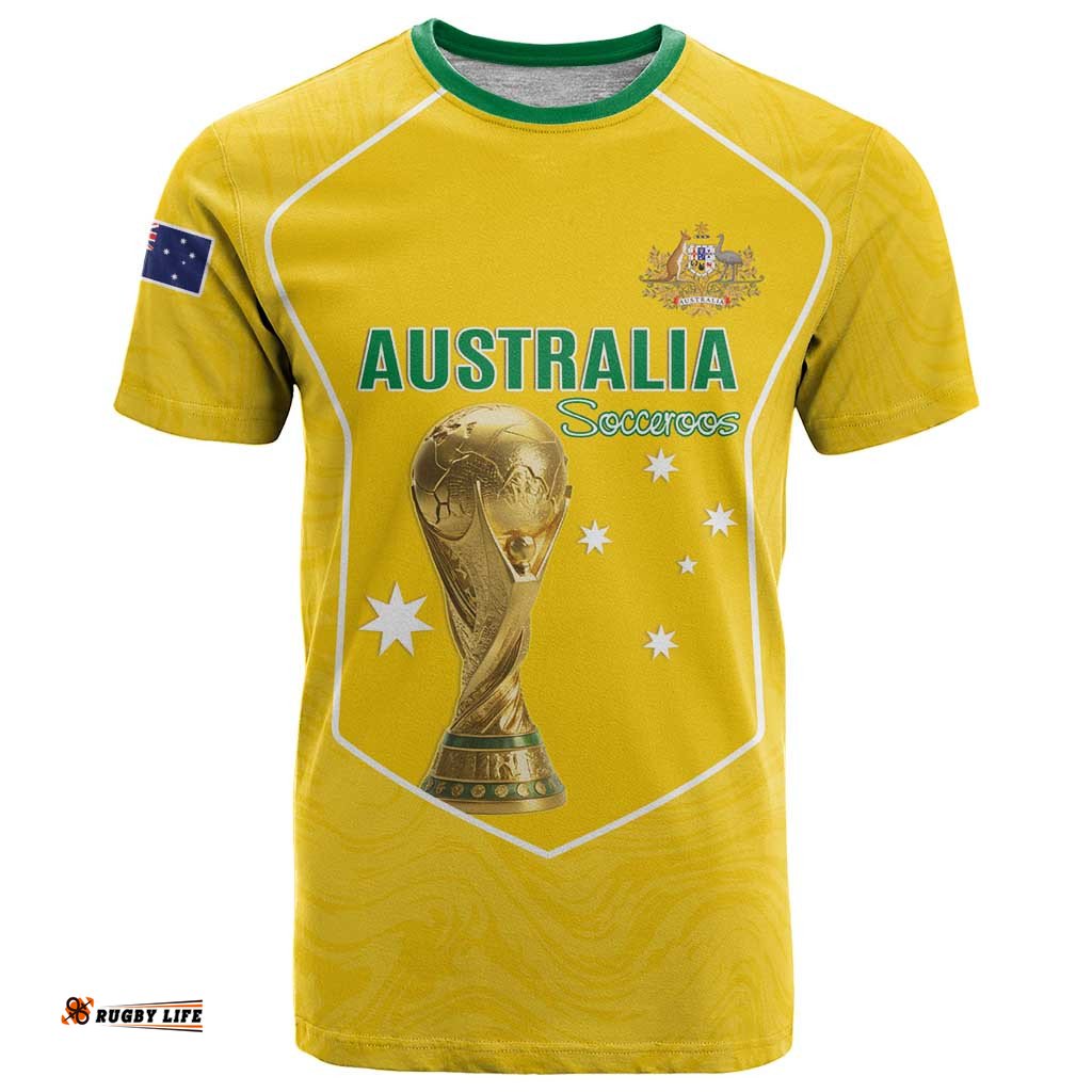 Custom Australia Soccer T Shirt Aussie Aussie Oi Oi Oi LT15