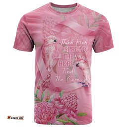 Australia Breast Cancer Awareness T Shirt Think Pink Cockatoos Ribbon LT14