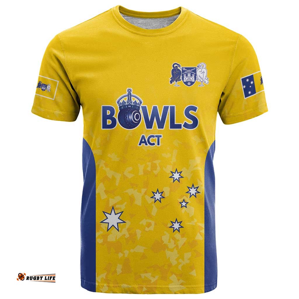 Australian ACT Lawn Bowls Custom T Shirt Aussie Minimalist Style LT9