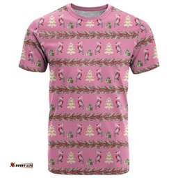 Australia Pink Galah Christmas T Shirt Eolophus Roseicapilla Bottlebrush Seamless LT14