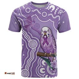 Australia Epilepsy Awareness T Shirt Purple Budgerigar Plumeria Aboriginal LT14