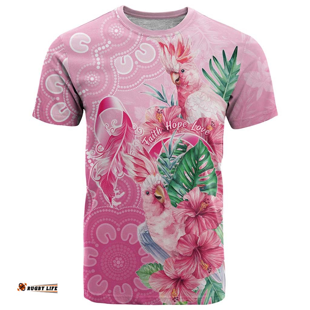 Australia Cockatoos Breast Cancer T Shirt Faith Hope Love LT05
