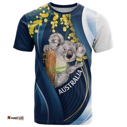 Australia Day T Shirt Koala Blue Modern Vibe LT7
