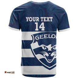 AFL Cats Football Custom T Shirt Geelong Proud Indigenous Art LT14