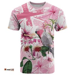 Personalised Australia Day T Shirt Pink Parrot Bird Opal Art LT9