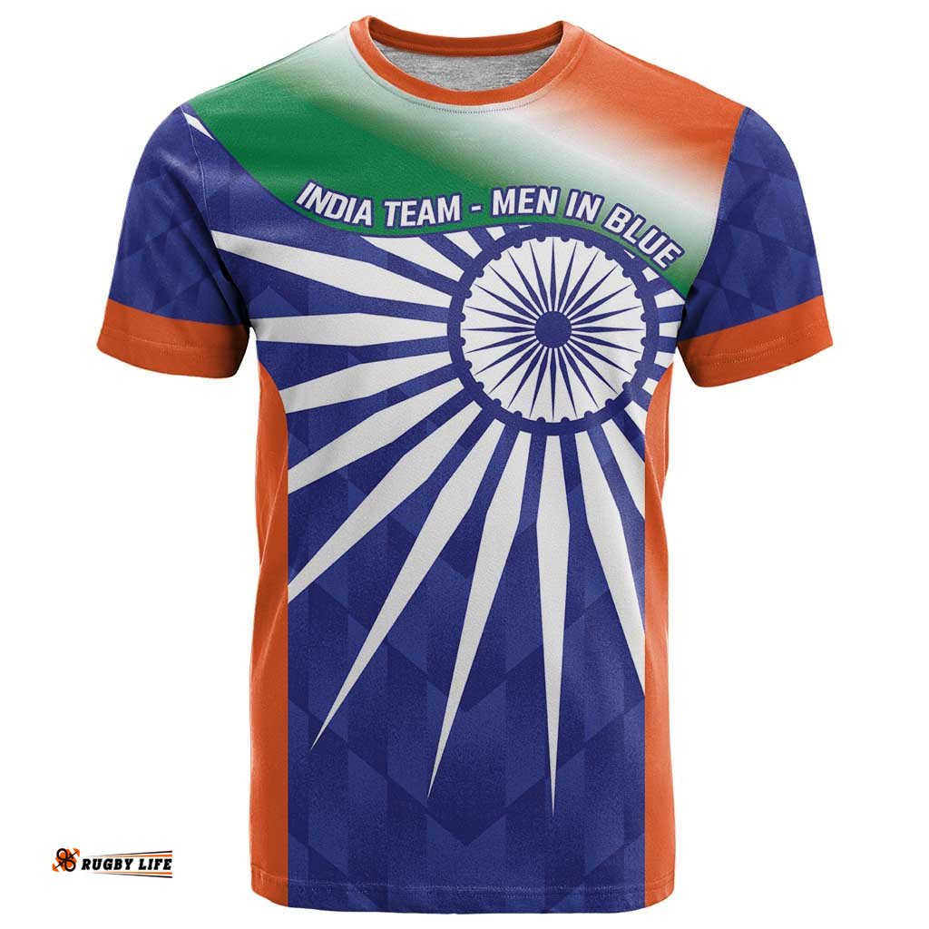 India Cricket Custom T Shirt Ashoka Chakra with Flag Style LT9