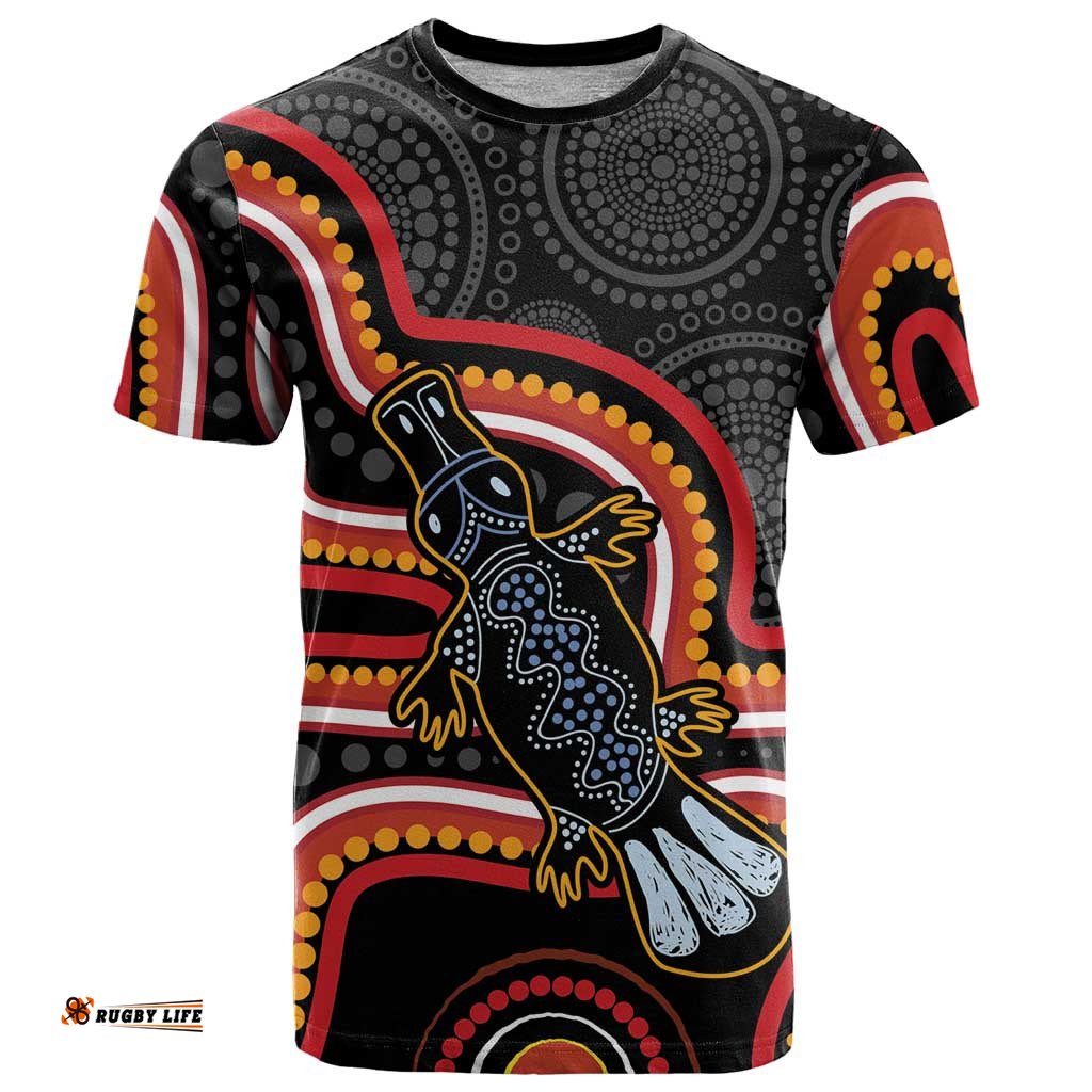 Indigenous Platypus Australia T Shirt Australian Aboriginal Art Proud LT14