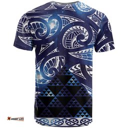 Matariki New Zealand T Shirt NZ Niho Taniwha Maori New Year Blue Galaxy LT14