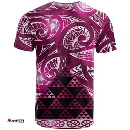 Matariki New Zealand T Shirt NZ Niho Taniwha Maori New Year Pink Galaxy LT14