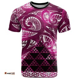 Matariki New Zealand T Shirt NZ Niho Taniwha Maori New Year Pink Galaxy LT14