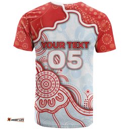 Custom Swans Football T Shirt Aboriginal Dot Art Pattern DT05