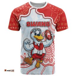 Custom Swans Football T Shirt Aboriginal Dot Art Pattern DT05