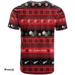 New Zealand Darts Christmas T Shirt Merry Xmas Aotearoa Maori Red LT14
