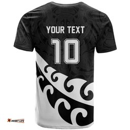 Custom NZ Rugby T Shirt Koru and Silver Fern Sporty Style LT03