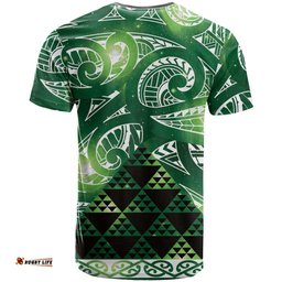 Matariki New Zealand T Shirt NZ Niho Taniwha Maori New Year Green Galaxy LT14