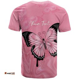 Personalised Australia Breast Cancer Awareness T Shirt Pink Ribbon Butterfly Opal Pattern LT14