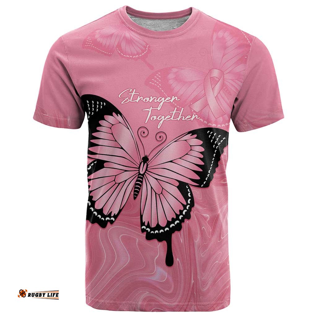 Personalised Australia Breast Cancer Awareness T Shirt Pink Ribbon Butterfly Opal Pattern LT14