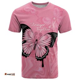 Personalised Australia Breast Cancer Awareness T Shirt Pink Ribbon Butterfly Opal Pattern LT14