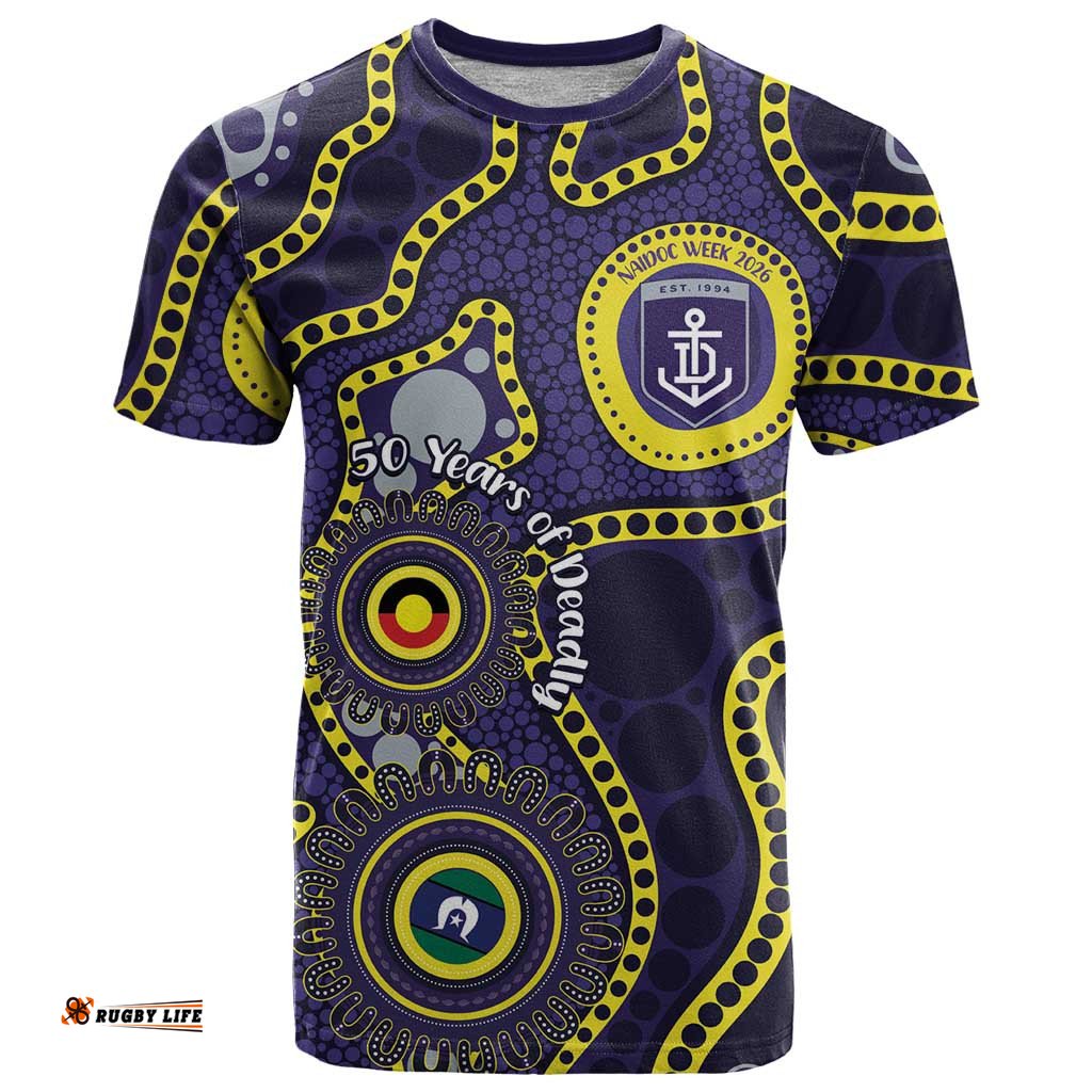 Dockers NAIDOC Week 2026 Personalised T Shirt 50 Years of Deadly Aboriginal Art LT14