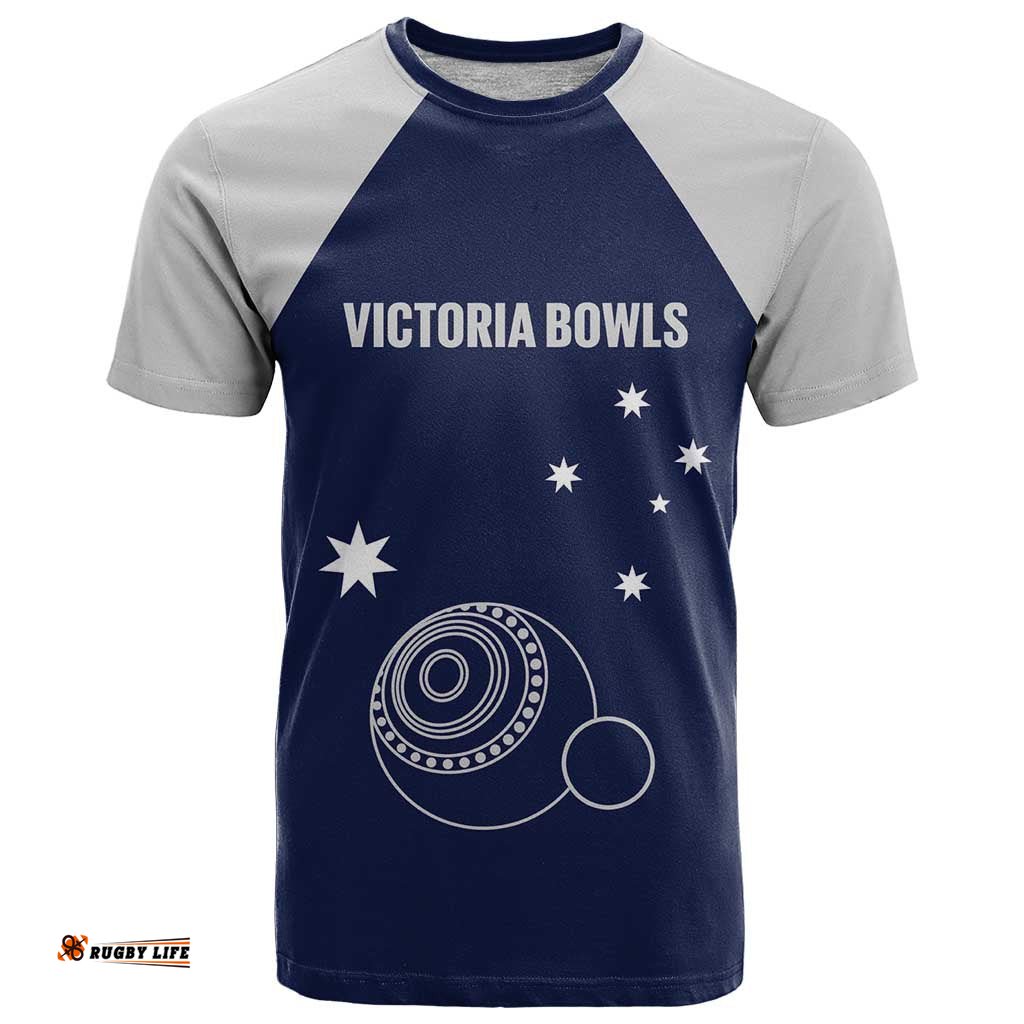 Custom Victoria Bowls Australia T Shirt Go Champions Garden State LT14
