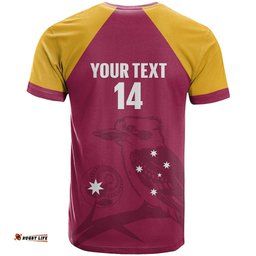 Custom Queensland Bowls Australia T Shirt Go Champions QLD Kookaburra LT14