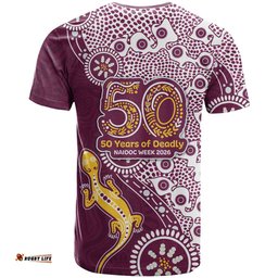 Manly Warringah Sea Eagles NAIDOC Week 2026 T Shirt Aboriginal Lizard Dot Painting - 50 Years of Deadly TS04