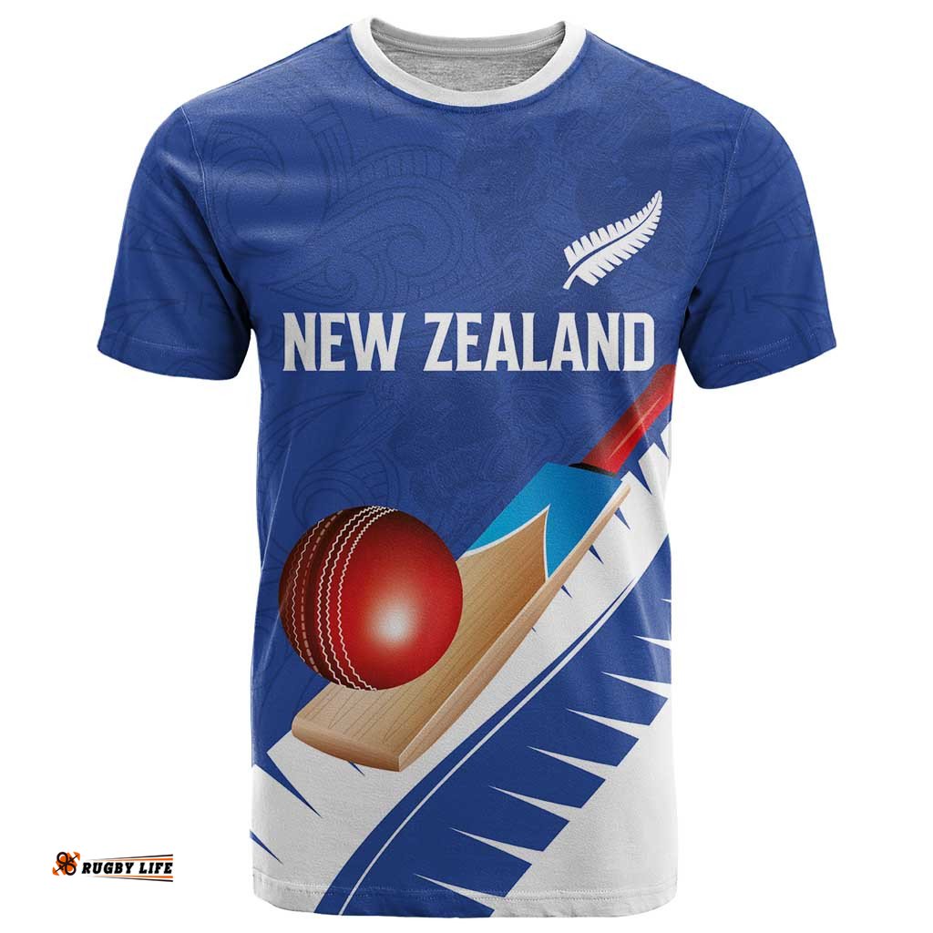 Custom New Zealand Cricket T Shirt Kiwi Birds Haka Dance Blue Fern Sporty Style LT03