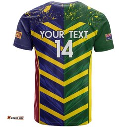 Custom Sri Lanka And Australia Cricket T Shirt 2025 The Lions Baggy Greens Together LT14