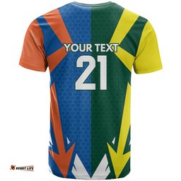 India vs Australia Custom T Shirt Blue vs Gold Cricket Heritage LT9