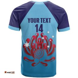 Custom New South Wales Bowls Australia T Shirt Go Champions NSW Waratah LT14