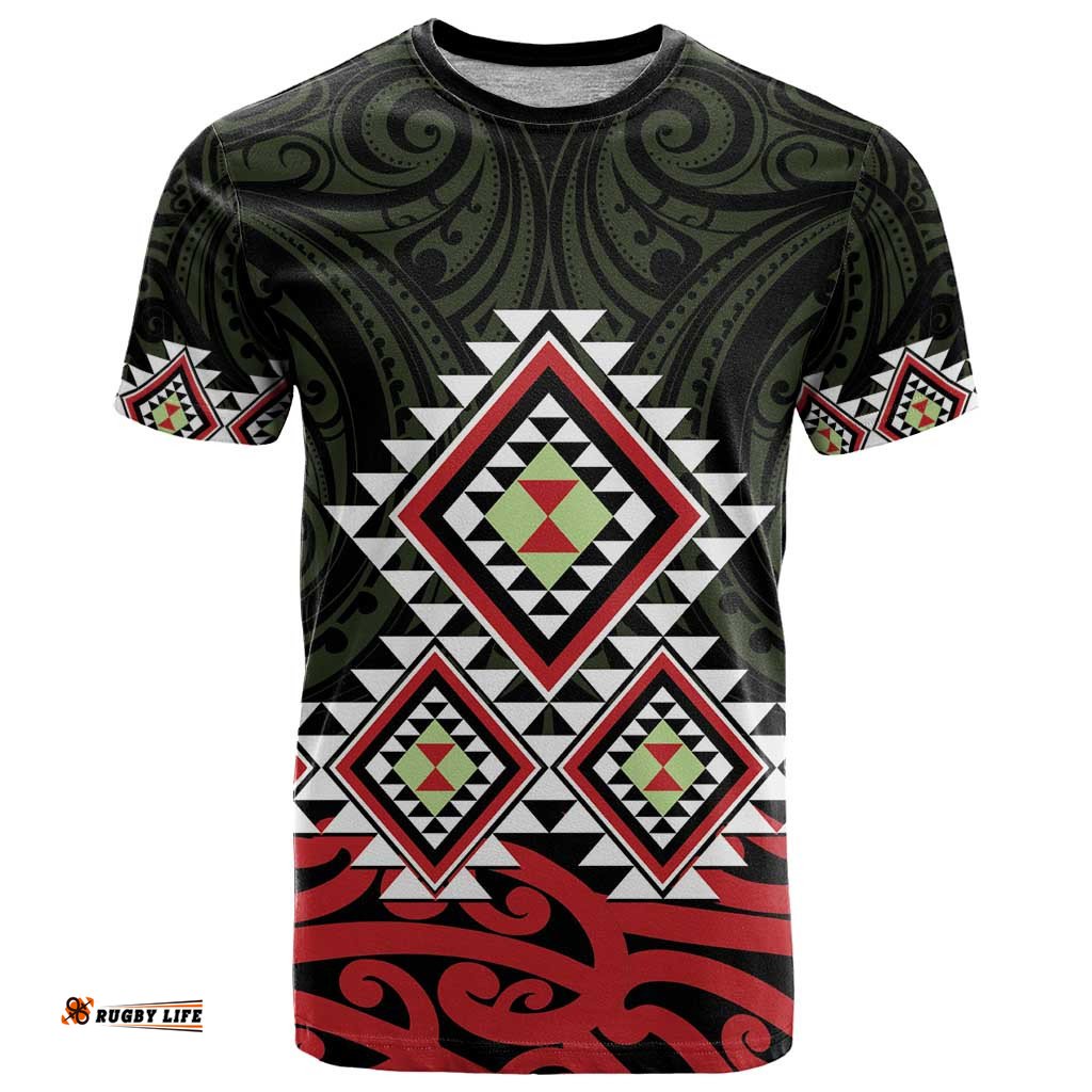 Kia Ora Aotearoa T Shirt 2025 Pasifika Maori Taniko Motifs LT14