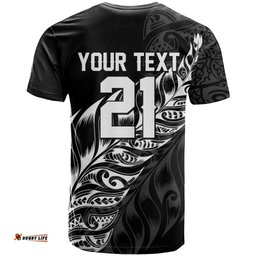 New Zealand Lawn Bowls Custom T Shirt Black Maori Warrior Tribal Silver Fern LT9