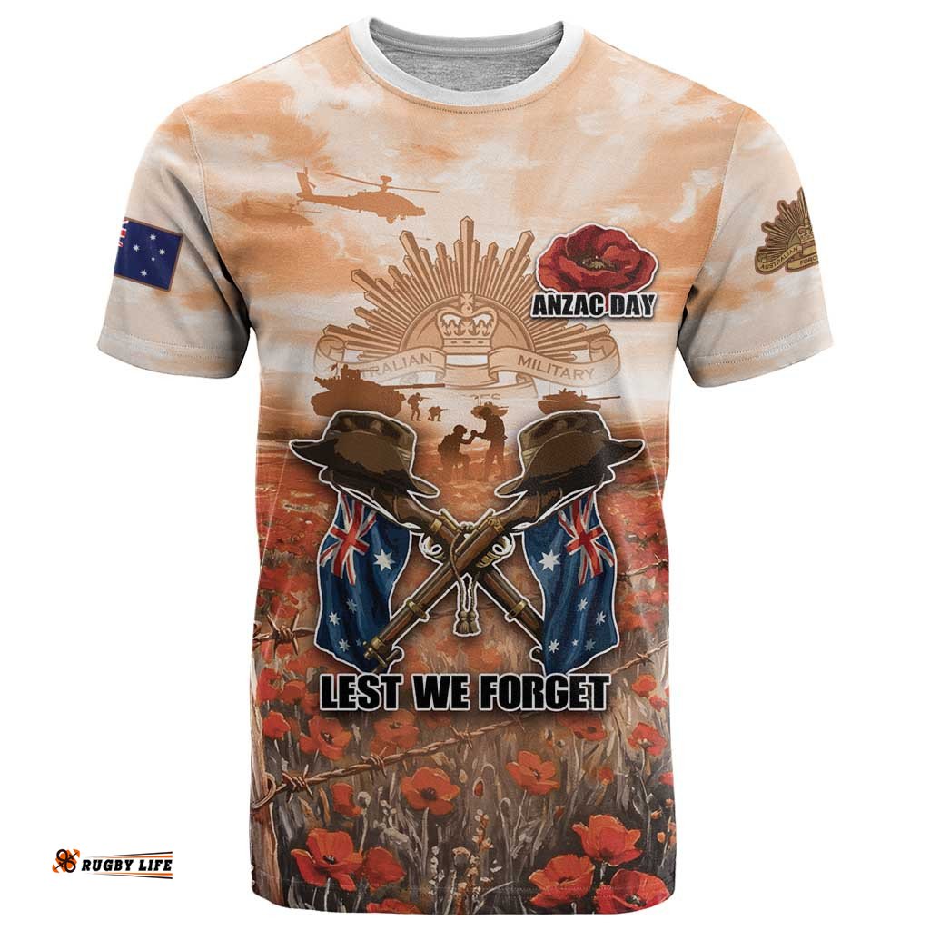 Personalised ANZAC Day T Shirt Commemorative Soldier Tribute DT05