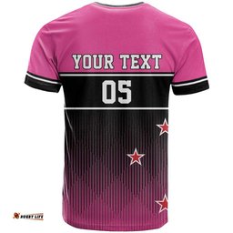 Custom New Zealand Women Cricket T Shirt Pink Simple Style LT05