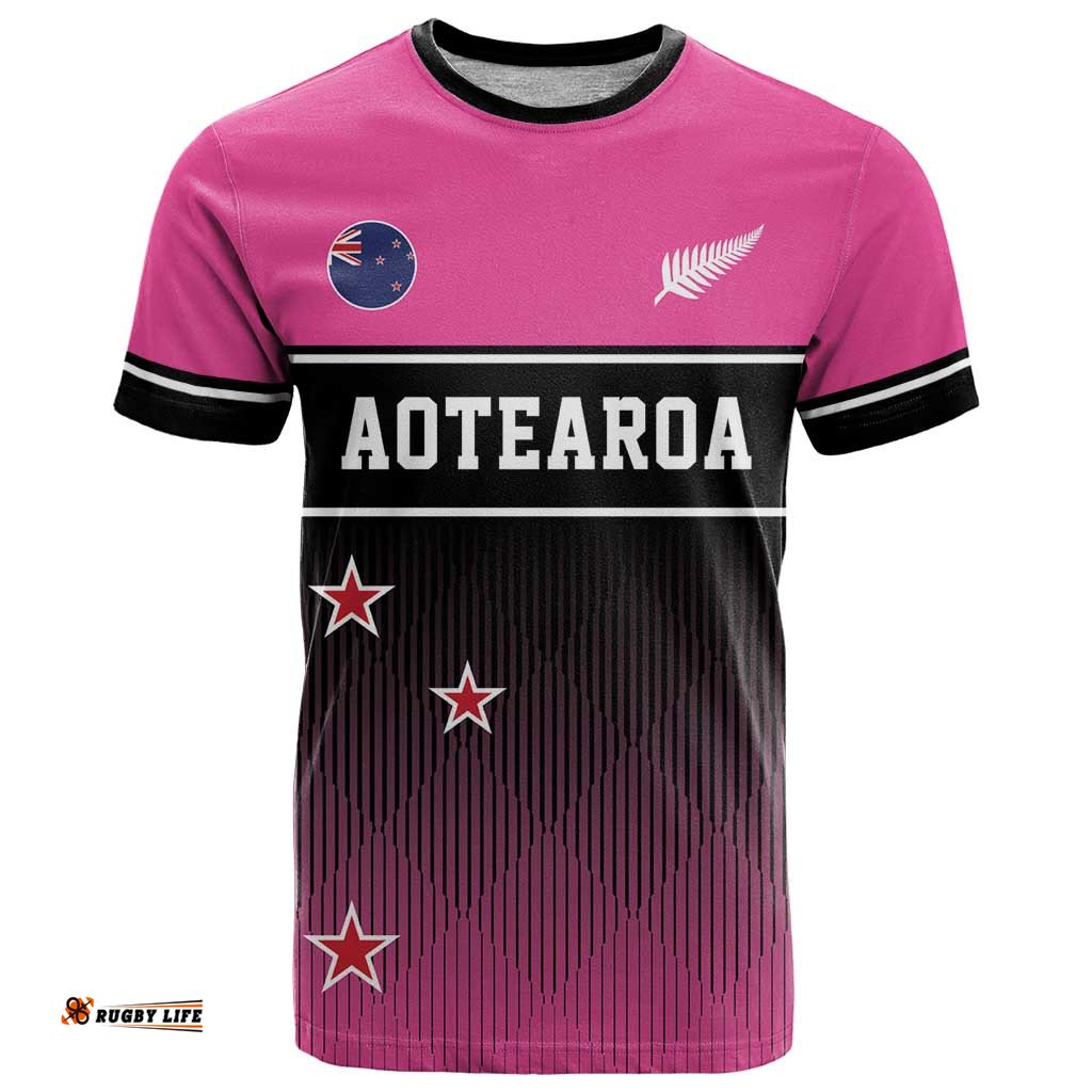 Custom New Zealand Women Cricket T Shirt Pink Simple Style LT05