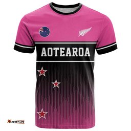 Custom New Zealand Women Cricket T Shirt Pink Simple Style LT05