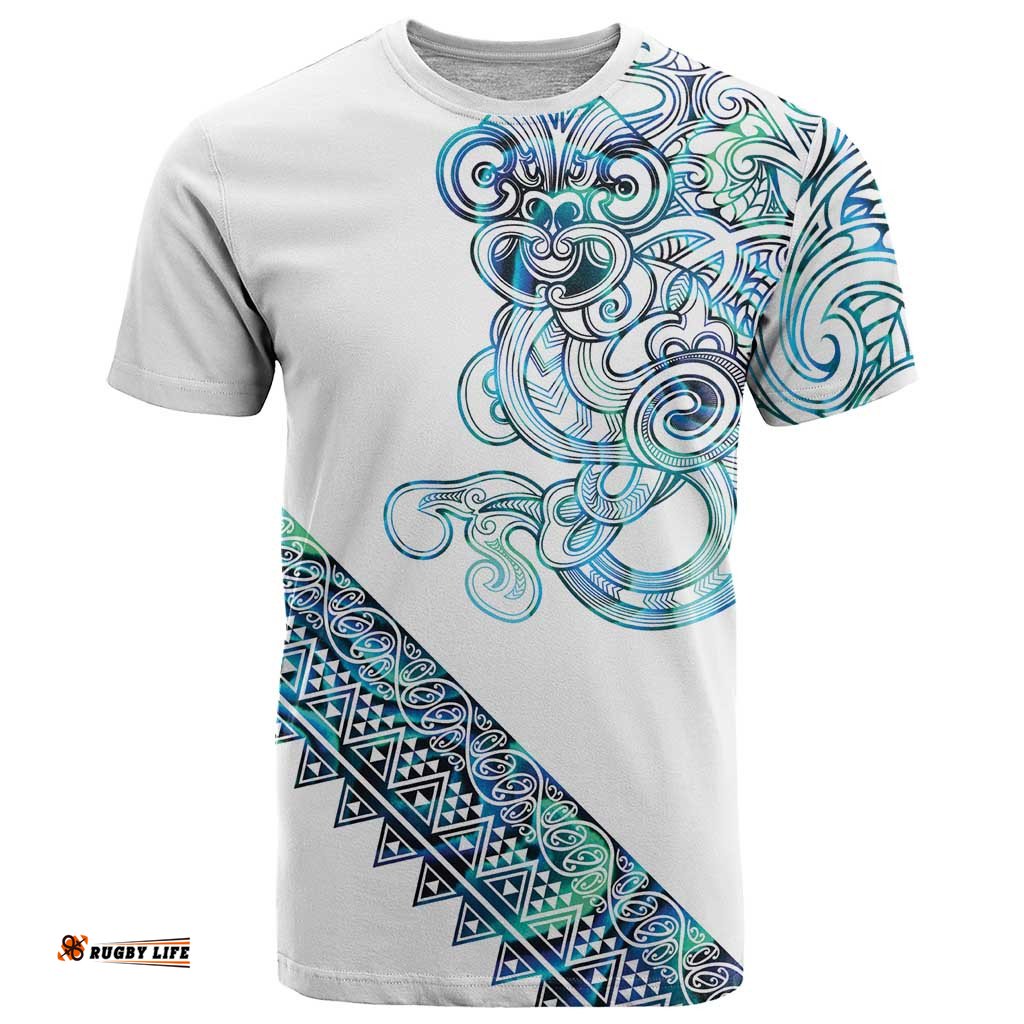 Kahui Whetu Paua shell Kowhaiwhai Taniko Personalised T Shirt Taniwha Maori Tribal Style LT9