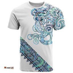 Kahui Whetu Paua shell Kowhaiwhai Taniko Personalised T Shirt Taniwha Maori Tribal Style LT9