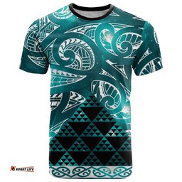 Matariki New Zealand T Shirt NZ Niho Taniwha Maori New Year Cyan Galaxy LT14