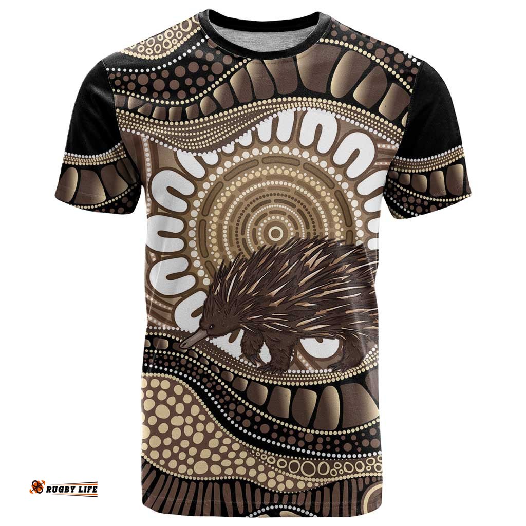 Indigenous Echidna Australia T Shirt Australian Aboriginal Art Proud LT14