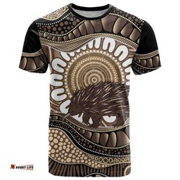 Indigenous Echidna Australia T Shirt Australian Aboriginal Art Proud LT14