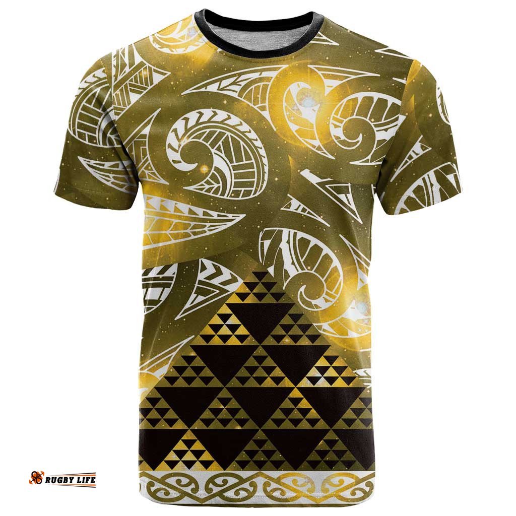 Matariki New Zealand T Shirt NZ Niho Taniwha Maori New Year Yellow Galaxy LT14